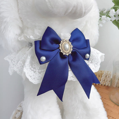 White Lace Wedding Pet Bandana Collar for Cats Dogs