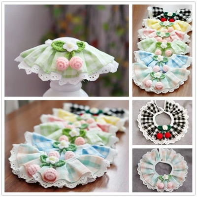 Knitted Pet Bandana Collar for Cats and Dogs in Multiple Colors
