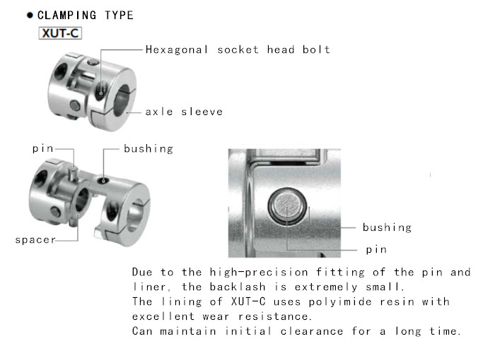 Automotive Parts XUT-C Flexible Coupling - Cross Joint Type - Clamping Type