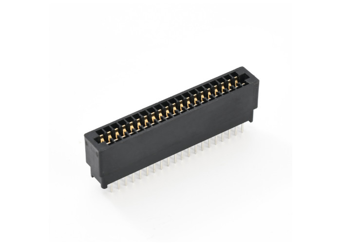 2.54mm Spacing Copper Alloy Contact Material Bus Slot with 180° Bent Foot Gold Finger Socket
