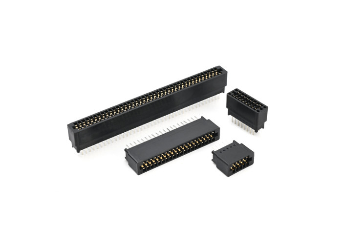 2.54mm Spacing Copper Alloy Contact Material Bus Slot with 180° Bent Foot Gold Finger Socket