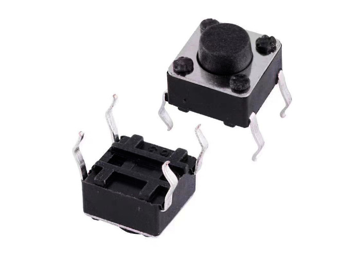 Vertical Four-Legged Micro Button Switch. High Temp Resistant. Touch Plug-In Design. Ideal For Electronics.