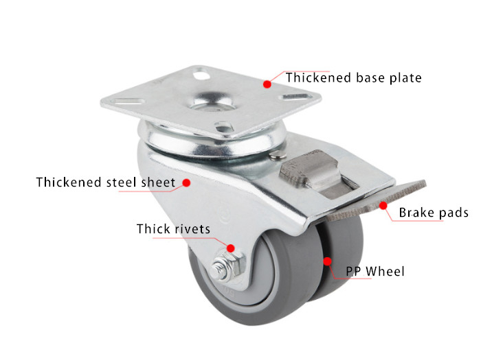 Universal Caster Quiet Versatile TPR Swivel Casters for Light Industry Furniture