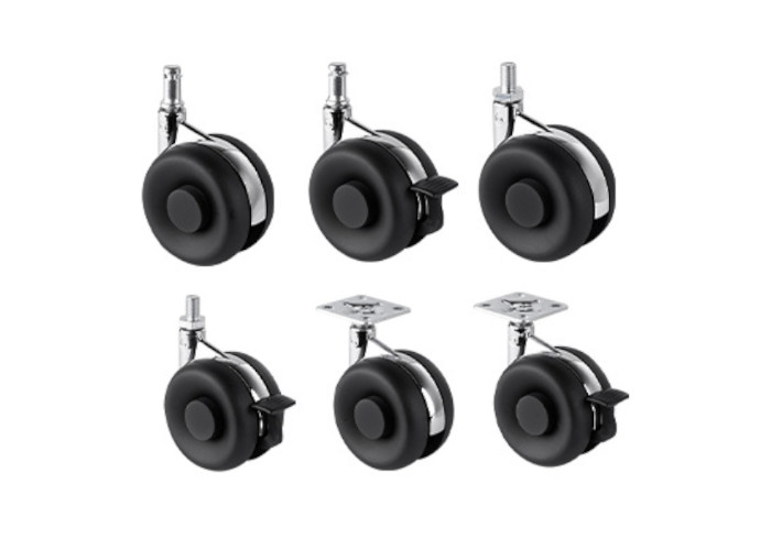 2.5" 3" Brake-Equipped PU Swivel Casters for Office Chairs Furniture