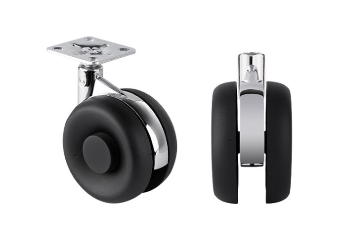 2.5" 3" Brake-Equipped PU Swivel Casters for Office Chairs Furniture