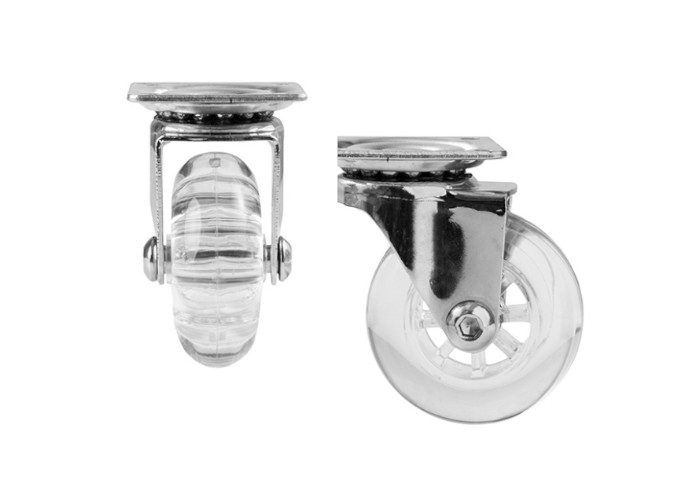 Transparent PU Polyurethane Caster Wheels 1.5" to 4" Sizes for Industrial Furniture