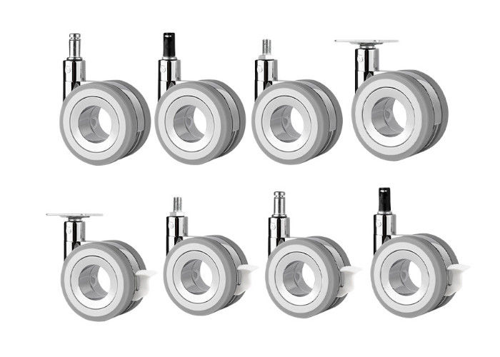 Diameter 75mm Customized Gray Silent Caster for Trolleys Display Stands and Furniture