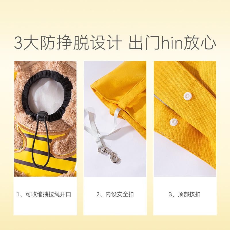Bee-Shaped Canvas Pet Carrier Bag for Cats and Small Dogs