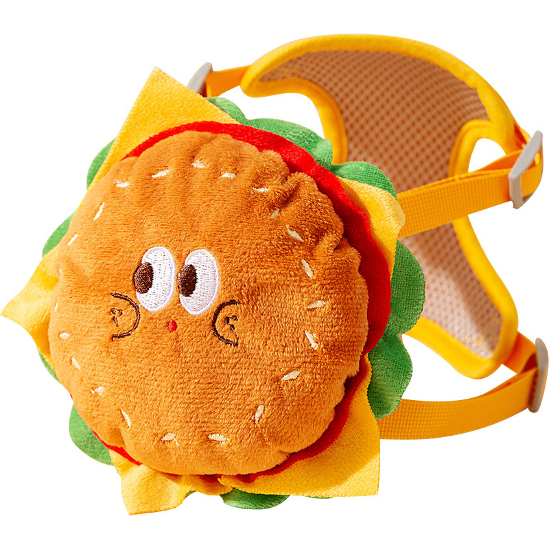 Hamburger Fries Pet Chest Harness Adjustable for Dogs Cats Sizes S M L XL