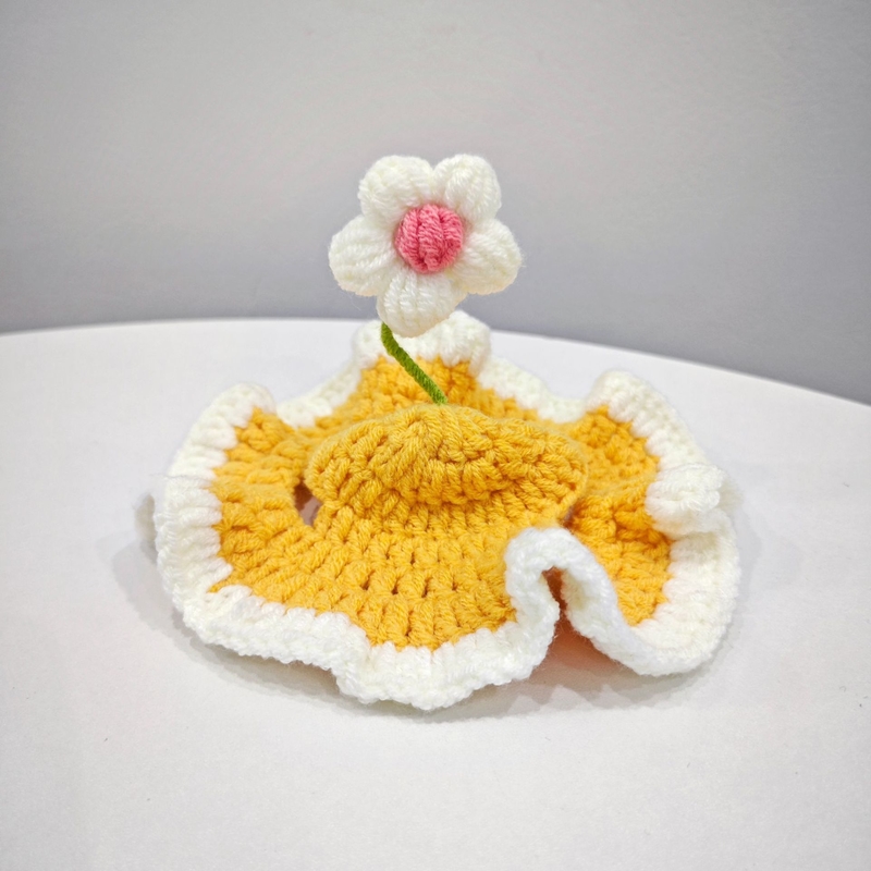 Floral Knit Pet Headband for Cats and Dogs in Multiple Colors