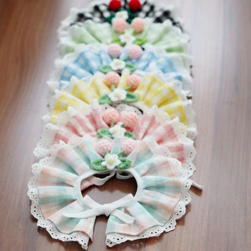 Knitted Pet Bandana Collar for Cats and Dogs in Multiple Colors
