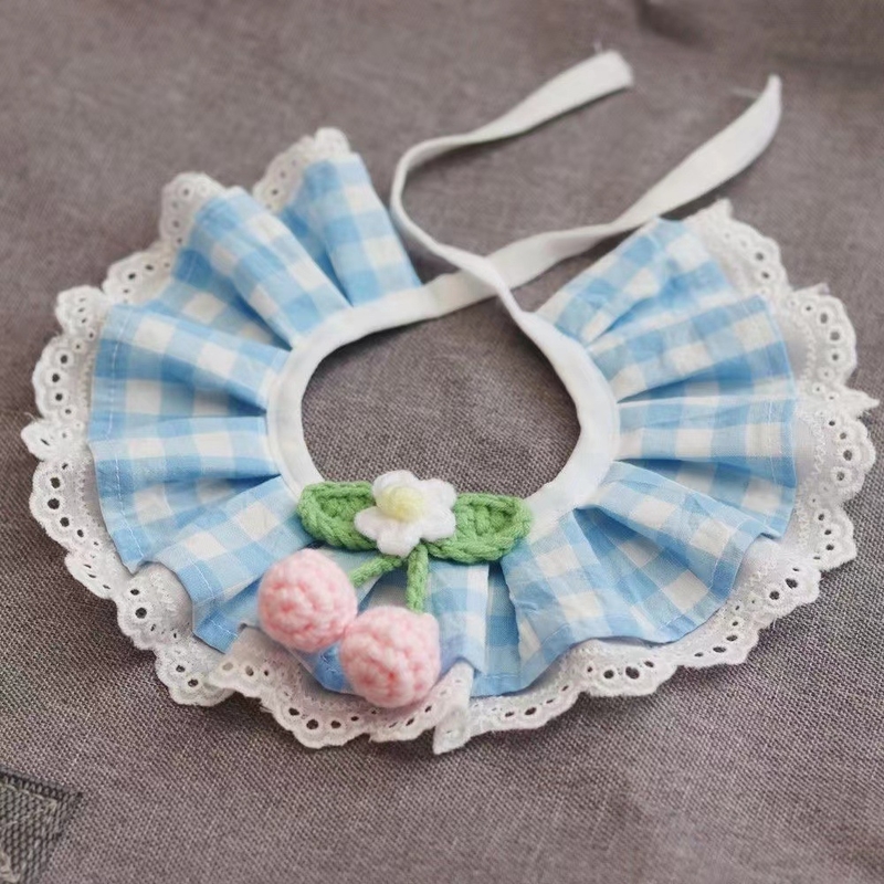 Knitted Pet Bandana Collar for Cats and Dogs in Multiple Colors