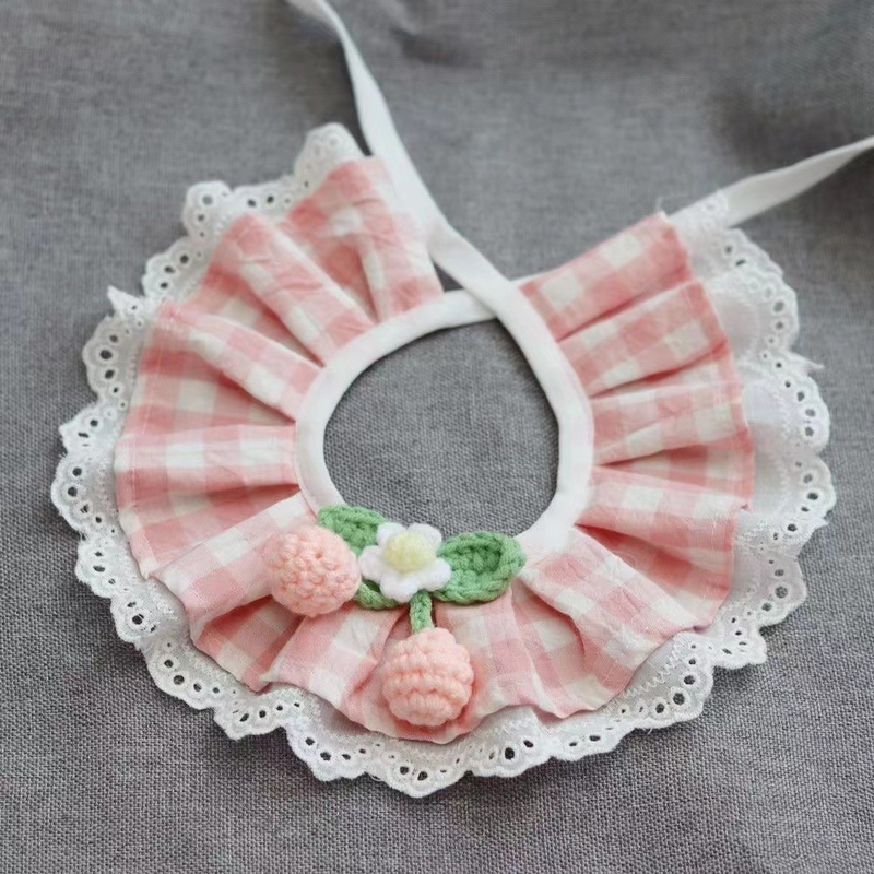Knitted Pet Bandana Collar for Cats and Dogs in Multiple Colors