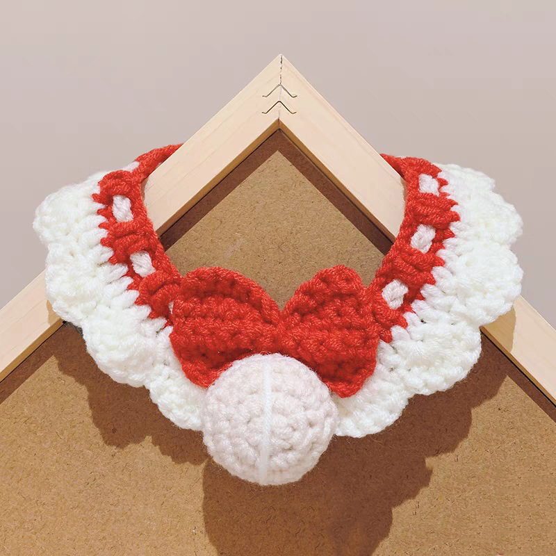 Knitted Pet Bib Collar for Cats and Dogs - Blue Pink Yellow Red Purple