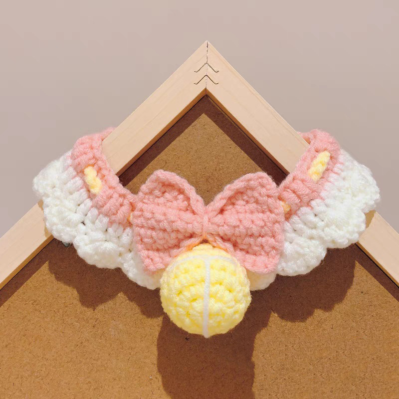 Knitted Pet Bib Collar for Cats and Dogs - Blue Pink Yellow Red Purple