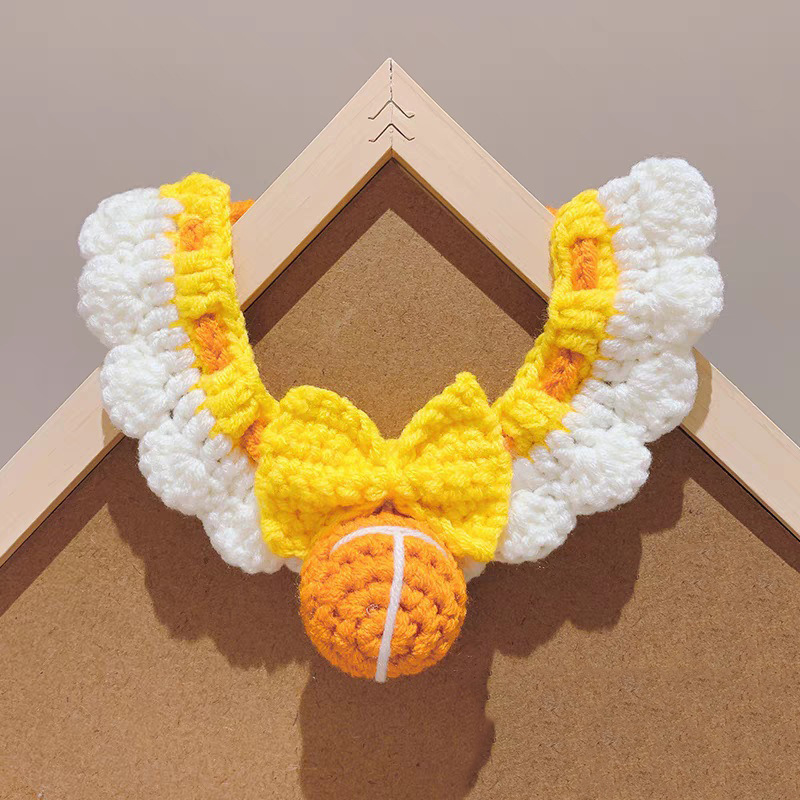Knitted Pet Bib Collar for Cats and Dogs - Blue Pink Yellow Red Purple