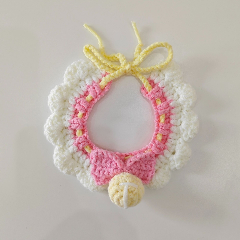 Knitted Pet Bib Collar for Cats and Dogs - Blue Pink Yellow Red Purple