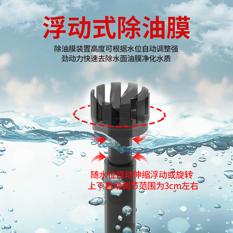 3-in-1 Wall Mount Aquarium Filter with Surface Skimmer for Small Fish Tanks